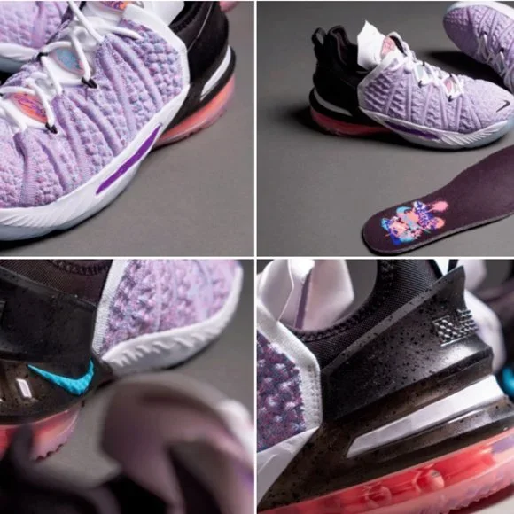 Nike LeBron XVIII 18 GS Basketball Shoes Graffiti Chlorine CW2760-900 Si… - Picture 7 of 12